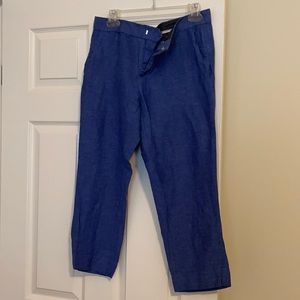Banana Republic blue linen blend ankle pants 6S